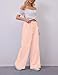 MISSACTIVER Women Drawstring Striped Pants Loose Wide Leg Trousers Casual Low Waist Pants Comfy Lounge Pants with Pockets Pink