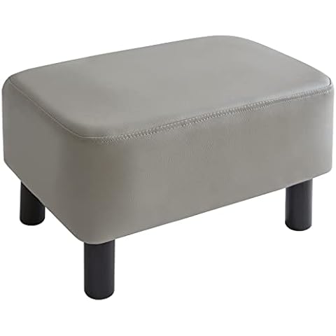 YMYNY Rechteckiger Fußhocker Sitzbank, 42 x 29 x 23 cm, Gepolsterter Hocker aus PU-Leder Cover