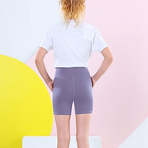 Girls Athletic Shorts Slim Tummy Control V Cross Waist Short Leggings Bike Volleyball Dance Gymnastics Shorts with Pockets3