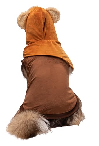 STAR WARS Ewok Offizielles Haustier-Kapuzenpullover-Kostüm – Hoodie mit Schal und Kapuze zum Überziehen mit Ohren (Größe M)