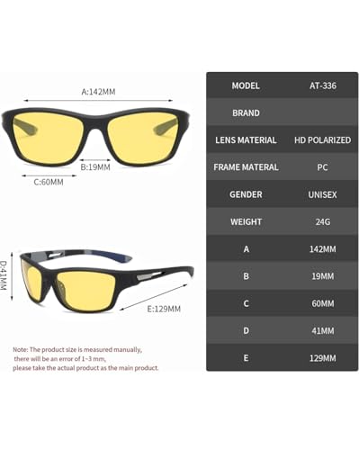 Image of Polarized Sports Sunglasses for Men & Women | UV400 Protection | Lightweight Driving, Fishing, Cycling, Running & Outdoor Sunglasses with TAC Lens