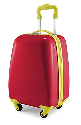 HAUPTSTADTKOFFER - Valise pour Enfants Bagage à Main Rigide, Trolley Coque Dure ABS/PC, Rouge