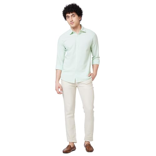 Image of Spykar Men's Regular Fit N /A Full Sleeve Solid Casual Shirts