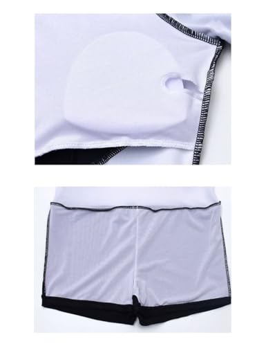 Image of Teen Girls One Piece Short Sleeve Skirted Bathing Suit Rash Guard Swimdress | Modest Sporty Zipper Front Swimsuit for Teenagers