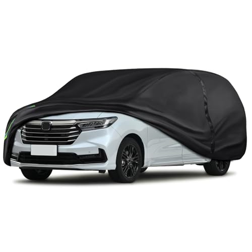 Image of 16-Layer 600D Heavy Duty Universal Full Car Cover for Outdoor & Indoor Use - All Weather Sun UV Rain Snow Dust Proof, Waterproof Scratch Resistant, Fits MPV Body Length 199 inch-210 inch / 16.5-17.5 ft