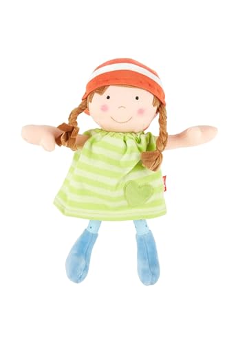 SIGIKID 39410 Puppe klein Softdolls Mädchen Babyspielzeug empfohlen ab 6 Monaten grün