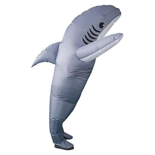 FXICH Disfraz inflable tiburon para adultos, disfraz tiburón inflable para adultos, disfraz divertido fiesta para adultos, disfraz inflable Halloween, color gris