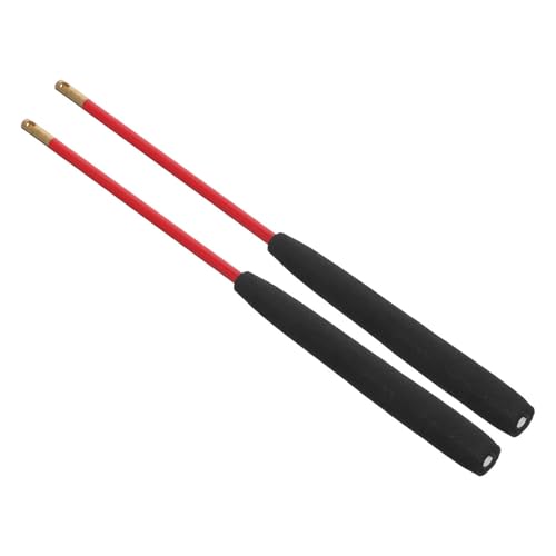 LIOOBO Palos de Diábolo Profesionales 1 Par 44,5 Cm Mango Antideslizante de Fibra de Vidrio Sólida y Cabeza de Cobre, Diseño Orificio para Hilo, Ideales para Malabarismos y Fitness
