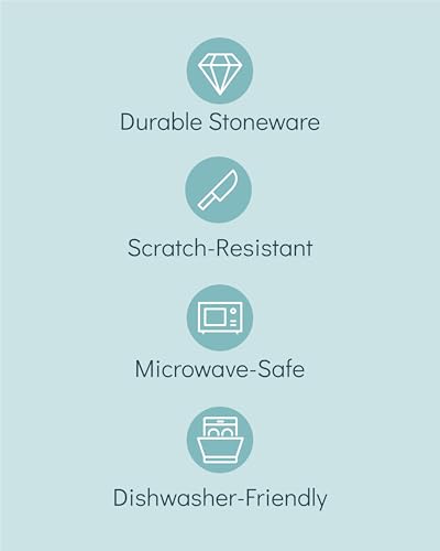 Manhattan Urban Black Line - 6-Piece Matte Black Soup Plate Set - Premium Stoneware, Dishwasher and Microwave Safe - Stylish Deep Plate Set, Perfect for Pasta and Soup - Pure Living Dinner Set for 6