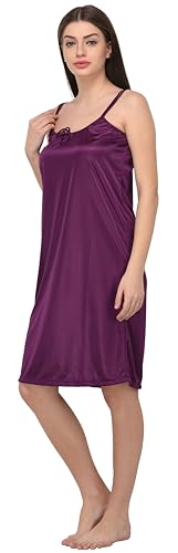 Image of You Forever Women Sexy Satin Striped Solid Above Knee Length Nighty, Loungewear, Nightwear, Sleepwear, Home Wear Short Nighty for Women Pack of 2
