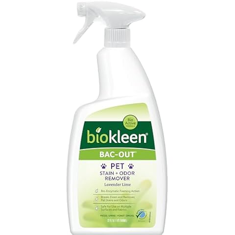 Biokleen Bac-Out Pet Stain Remover - 32 Ounce - Enzymatic, Natural, Destroys Stains & Odors Safely, for Pet Stains on Carpets - Eco-Friendly, Plant-Based Cover