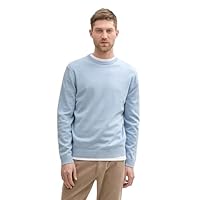TOM TAILOR Herren 1039810 Strickpullover mit Crewneck, 37709-Light Dove Blue Melange, Large
