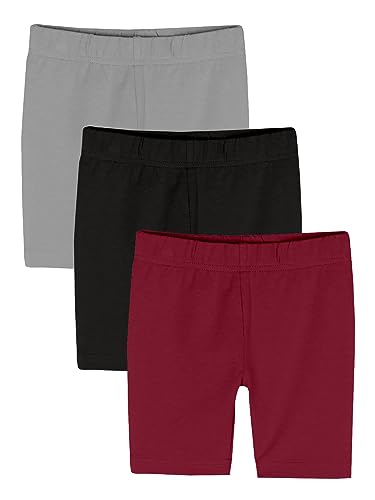 Image of KiddoPanti Girls Solid Cycling Shorts Pack of 3 | Soft & Stretchy Cotton Spandex | Comfortable Fit with Elastic Waistband | Half Tights Length Girls Inner Cycling Shorts