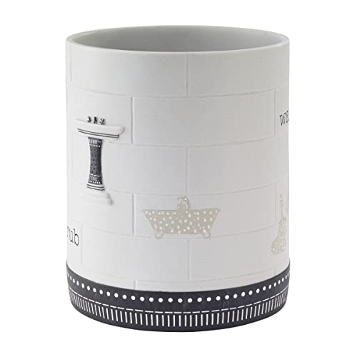Image of Avanti Linens - Waste Basket, Decorative Trash Can, Guest Bathroom Essentials, Modern Bathroom Decor (Bath Icons Collection)