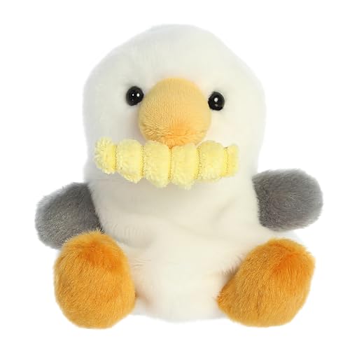 Aurora Adorable Palm Pals Buoy Seagull with Fry Stuffed Animal - Pocket-Sized Play - Collectable Fun - White 5 Inches