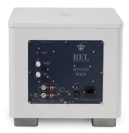 Image of REL HT /1003 MKII 10-Inch Powered Subwoofer - Compact Design with Class D Amplifier for Deep Bass in Home Theater, Stereo Systems, and Surround Sound - Line Grained White Finish
