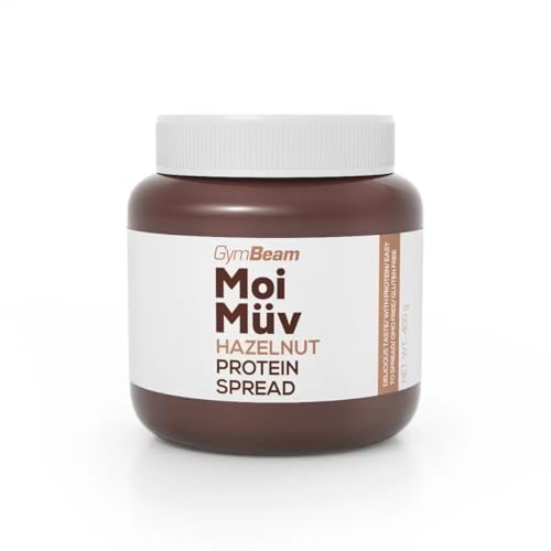 GymBeam MoiMüv Proteinaufstrich Köstliche Protein-Creme ohne Zuckerzusatz glutenfrei als Alternative zu Schokoladenaufstrich ideal für Snacks Pfannkuchen und Desserts (400 g Dreamy Hazelnut)