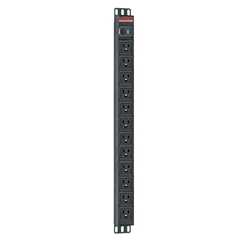 12 Port Circuit Breaker with Prompt Overload Protection NEMA 5-15R Power Distribution Unit