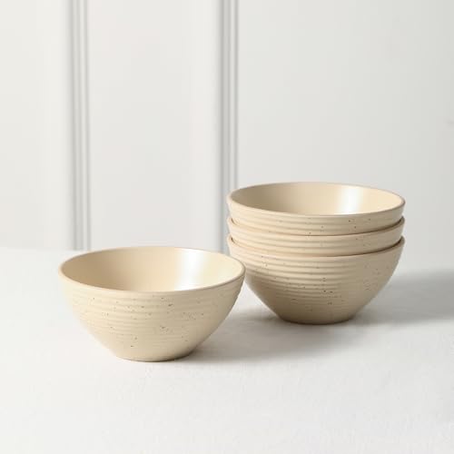 Image of Stone Lain Lauren Modern Stoneware 32-piece Round Dinnerware Set, Plates and Bowls Set, Dish set for 8, Beige