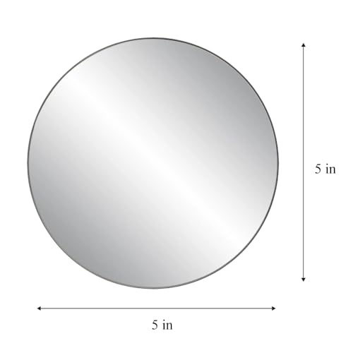Image of 5 Inch, Pack of 6 Small Mirrors for Crafts, Round Mirror for Tables at Wedding, Mirror Tiles for Crafts and DIY Projects