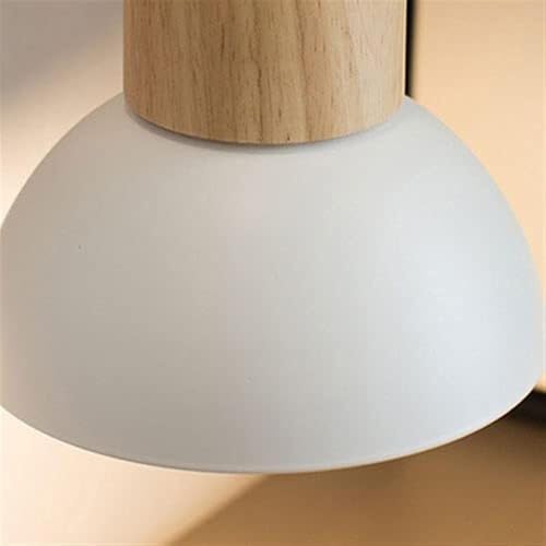Aplique de pared de madera nórdico con cúpula blanca para dormitorio 6