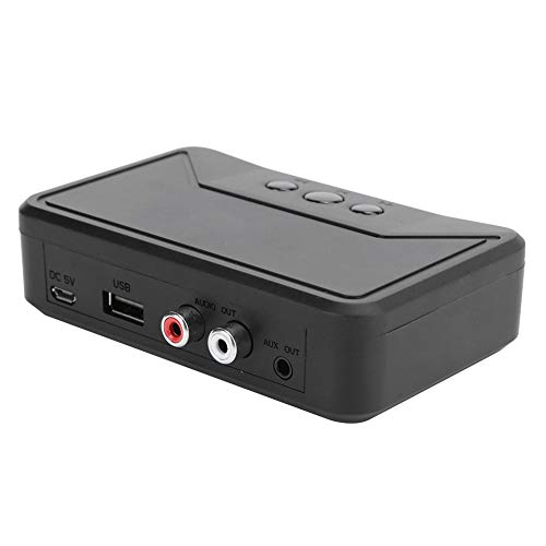 Bluetooth 5.0 Receiver Wireless 3.5mm Jack AUX NFC to 2 RCA Audio Stereo Adapter, with Latest Power Isolation Technology, Support U Disk Playback