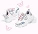 LUCKY STEP Kids Chunky Sneakers Fashion Platform Walking Tennis Shoe Sparkly Butterfly Faux Leather Elastic No-tie Laces School Shoes for Girls Boys(White,Big Kid 4)