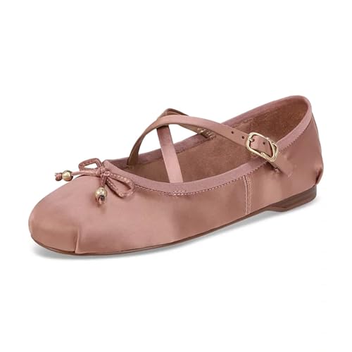 Vertundy Women‘s Ballet Flats Closed Round Toe Ballerina Flats Buckle Closure Dressy Party Shoes