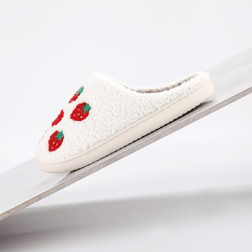 Image of Women's Men's Cute Fuzzy Heart Slippers Memory Foam Fluffy Couple Slippers Cozy House Indoor Outdoor Shoes