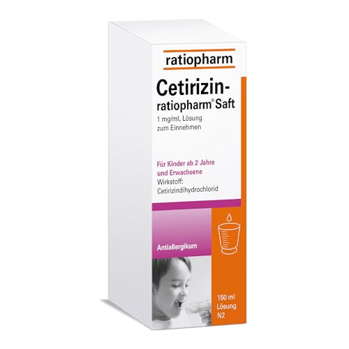 Cetirizin-ratiopharm® Saft – lindert allergische Symptome wie Heuschnupfen und Nesselsucht; 150 ml