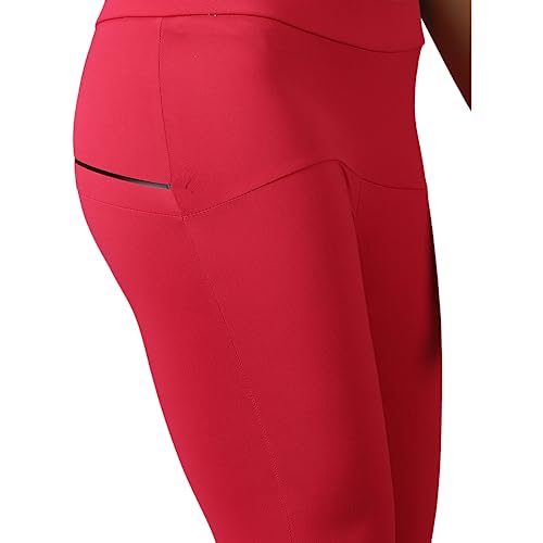 Image of DOMIN8 Slim Fit Tights for Women | Full Length & Polyester Blend Bottom Leggings | Best for Gym, Yoga & Training | Pink - M