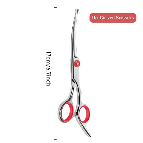 Ciseaux de Toilettage pour Chiens 6 Pouces Ciseaux de Cheveux Avec Pointe de SéCurité Ronde Chien IncurvéS Rond SéCurité Acier Tondeuse Acier Incurvé Ciseaux Toilettage Chien Professionnel – Image 3