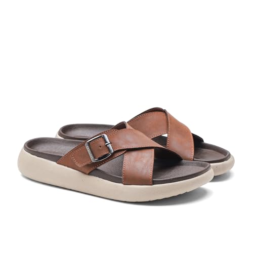 Image of ASIAN MEDISOL-01 OrthoSoft Extra Soft Doctor Slippers for Men | Men's Flip Flop Slippers with Soft Cushion & Arch Support | Broad Strap Casual Slides | Comfortable Daily Wear Footwear