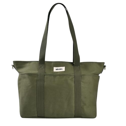 BÉABA, Sac à Langer Madrid Modulable 22L – Tote Bag Grande Capacité, Sac à Langer Bébé Maman Papa avec 11 Poches, Poche Isotherme, Attache Poussette,...