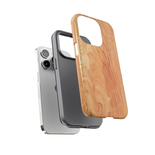 Coque rigide grain bois de cerisier pour iPhone 14 Pro marron - 3