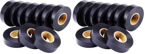 Image of Lichamp 20-Pack Black Electrical Tape Waterproof, 3 /4 in x 66ft, Industrial Grade UL /CSA Listed High Temp Electrical Tape Electric Super Vinyl