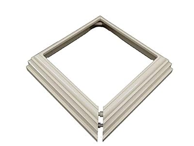 Vinyl PVC 4" x 4" Post Two-Piece Base Trim Skirt for Vinyl Post/Sleeve (Tan/Almond)