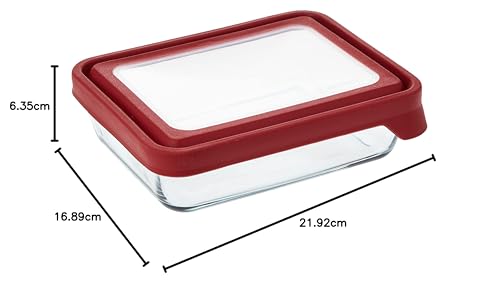 Anchor Hocking TrueSeal Glass Food Storage Container with Lid, Cherry, 6 Cup - 91849AMZ