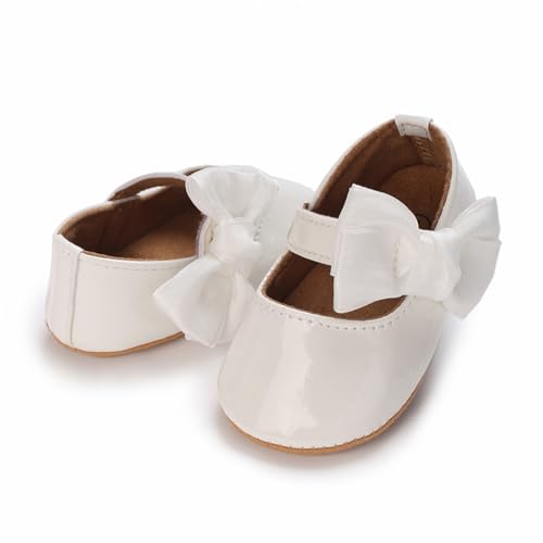 Timatego Baby Girl Mary Jane Flats Shoes Non Slip Soft Sole Infant Toddler First Walker Wedding Princess Dress Crib Shoes4