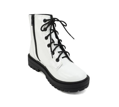 Soda FIRM-2 KIDS/CHILDREN/GIRLS Lug Sole Fashion Combat Ankle Bootie Lace up w/Side Zipper4