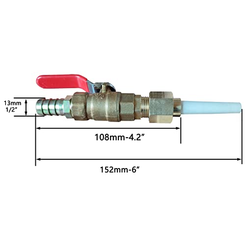 Image of Ceramic Sandblasting Gun Assembly: Nozzle Tip (1 /8 inch ID) 2Pcs Nozzles | Brass Ball Valve and Connector 2Pcs Grinding Nozzle Tip Replacement,Valve Type Sandblaster Gun Red
