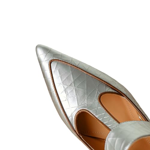 TinaCus Women's Genuine Leather Pointed Toe Crackled Printing Handmade Mary Jane Pumps2