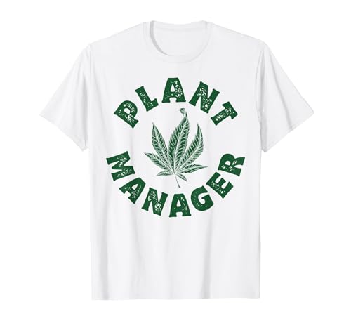 Plant Manager Marijuana Leaf Weed Cannabis Pot Smoker Gifts T-Shirt, Men, White, XX-Large
