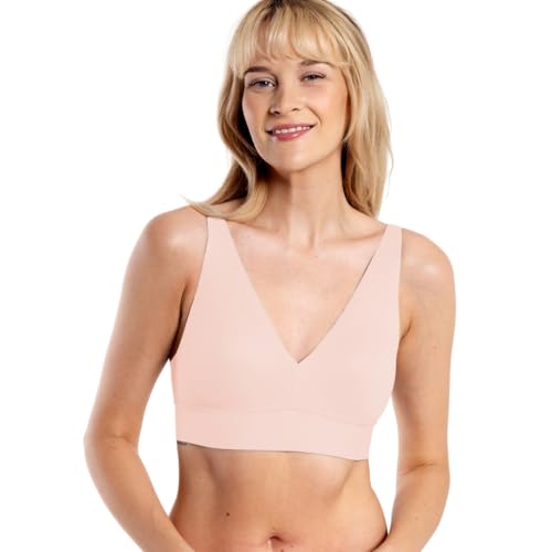 Image of Floatley Cozy Wireless Plunge Bra for Women, Buttery Soft Comfort Seamless Everyday Bra with Embedded Pad