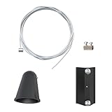 Ledvion - Aufhängeset für Schienensystem lampen, 2er Set, Schwarz, 2m Kabel, verstellbare Deckenaufhängung, kompatibel mit 1-Phasen Schienenbeleuchtung, robustes Aluminium, einfache Installation