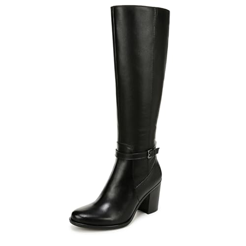 Naturalizer Womens Kalina Knee High Tall Boots Black Leather Wide Calf 9 M