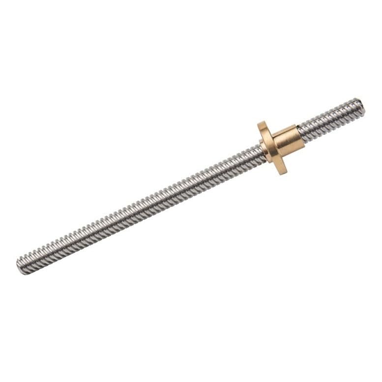 Threaded Backlash Tr10x2 Stainless Steel Screw Rod 2mm 4mm 8mm 10mm 12mm Lead T10 Lead Screw with Brass Nut 10mm Trapezoidal Screw Rod Screw trapezoidal (Color : Pitch 2 Lead 10mm, Size : 550mm)