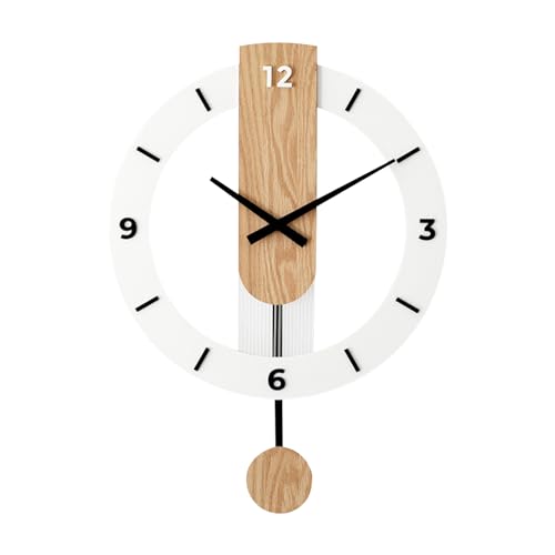 Ergocar Reloj De Swing De Madera, Colgante Numérico Mudo, Adecuado para Sala De Estar Decorativa, Cocina, Dormitorio, Oficina