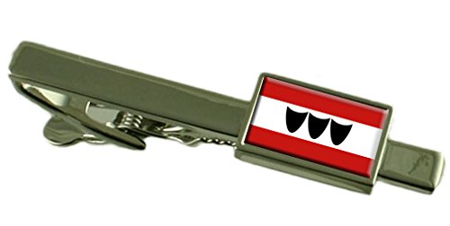 Clip de corbata de la bandera de Třebíč República Checa en metal plateado
