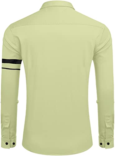 Image of Zombom Men Cotton Polyester Blend Regular Fit Striped Full Sleeve Casual Shirt